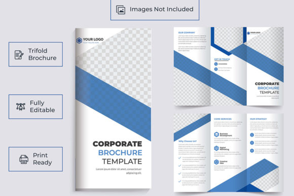 Blue Corporate Business Trifold Brochure