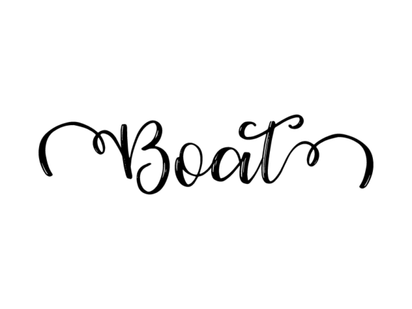 Boat Lettering: Hand-Drawn Vector Monochrome Graphics for Creative Expression