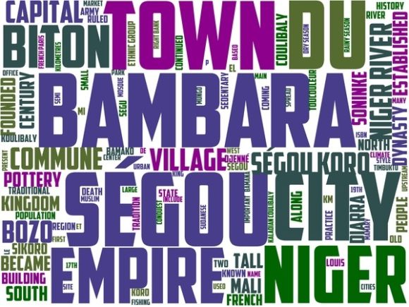 Segou Wordart Print: A Hand-Drawn Word Cloud for Versatile Creative Projects