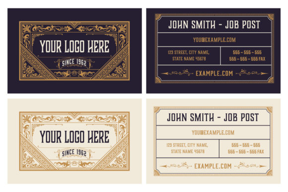 Vintage Business Card in Two Colors: Timeless Design, Modern Flexibility