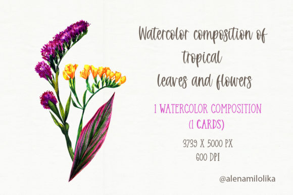Watercolor Bouquets of Tropical Flowers: A Versatile Digital Asset for Creative Professionals